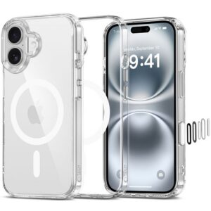 Dėklas Tech-Protect Flexair Hybrid CC MagSafe iPhone 16, skaidrus