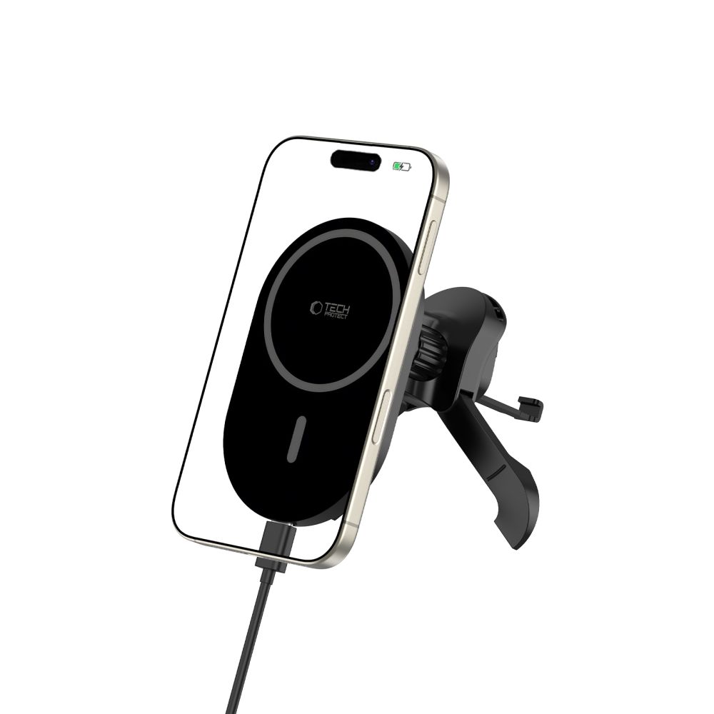 Automobilinis laikiklis Tech-Protect MM15W-V6, MagSafe belaidis įkroviklis 15W, juodas - Image 2