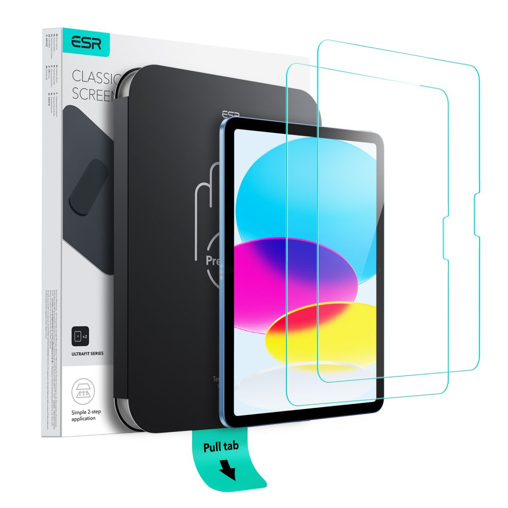 Apsauginis stiklas ESR UltraFit iPad 10.9" (2022) / iPad 11" (2025), 2 vnt., skaidrus