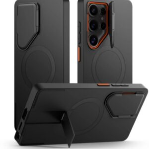 Dėklas Tech-Protect Kevlar Aura MagSafe Galaxy S25 Ultra, juodas/oranžinis