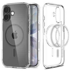 Dėklas Spigen Ultra Hybrid Mag MagSafe iPhone 17, skaidrus/grafitinis