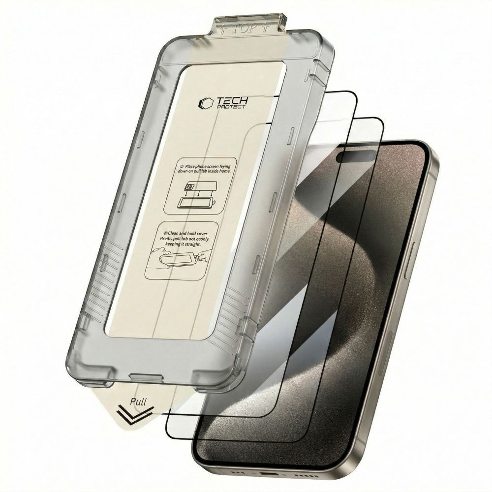 Apsauginis stiklas Tech-Protect Quick Set+ iPhone 15 Pro, 2 vnt. - Image 7