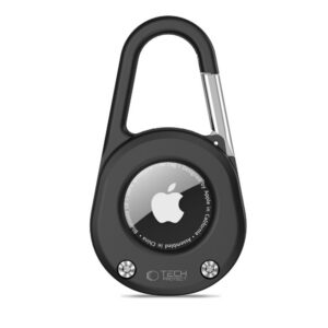 Dėklas Tech-Protect Slidelock Carabiner Keychain Apple AirTag 1 / 2, juodas