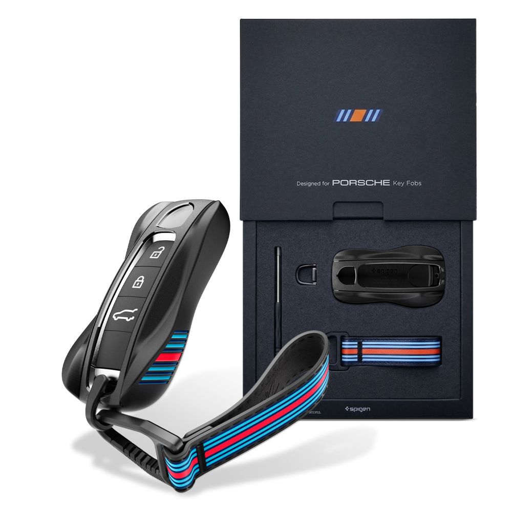 Dėklas automobilio raktui Porsche, Spigen PK100, juodas