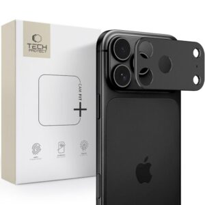 Kameros apsauginis stiklas Tech-Protect Camalloy Fit+ iPhone 18 Pro, juodas