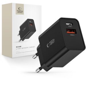 Įkroviklis Tech-Protect NC30W 2 prievadų PD 30W / QC3.0 Juodas