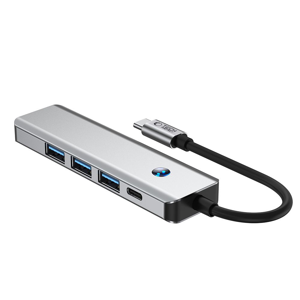 Adapteris Tech-Protect HB01 Hub 5in1 Type-C + USB3.0 + HDMI 4K 60Hz + PD100W, pilkas - Image 3
