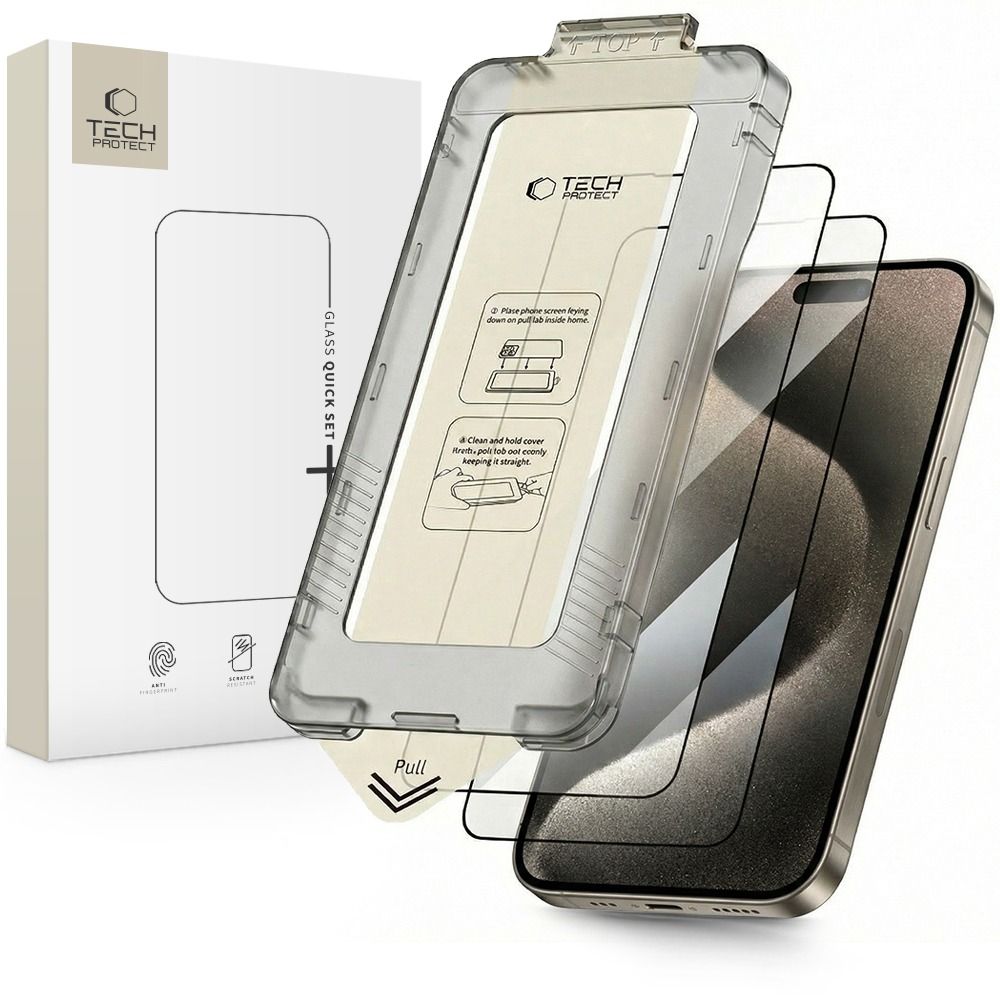 Apsauginis stiklas Tech-Protect Quick Set+ iPhone 15 Pro, 2 vnt. - Image 8