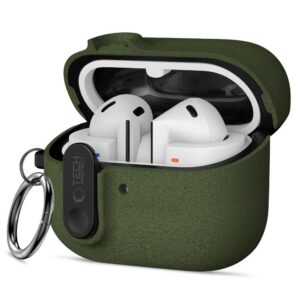 Dėklas Tech-Protect Slim Hook Samsung Galaxy Buds 3 / 3 FE / 3 Pro, alyvuogių žalias