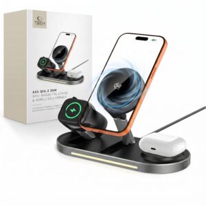 Belaidis įkroviklis Tech-Protect A51 ArcticBoost 3in1 MagSafe 25W Qi2.2, juodas