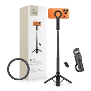Selfie lazda Tech-Protect L11S MagSafe su Bluetooth pultu ir trikoju, juoda
