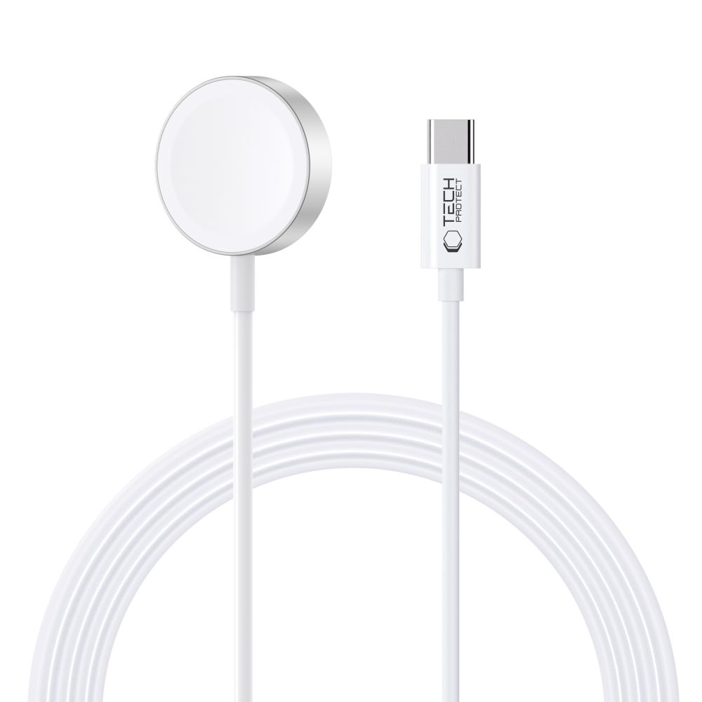 Belaidis įkroviklis Tech-Protect UltraBoost Apple Watch, USB-C, 120 cm, baltas