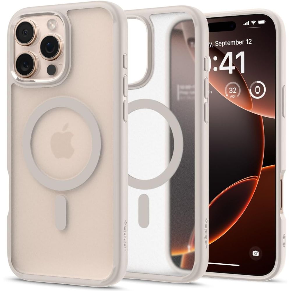 Dėklas Spigen Ultra Hybrid MagSafe iPhone 16 Pro Max, matinis natūralaus titano