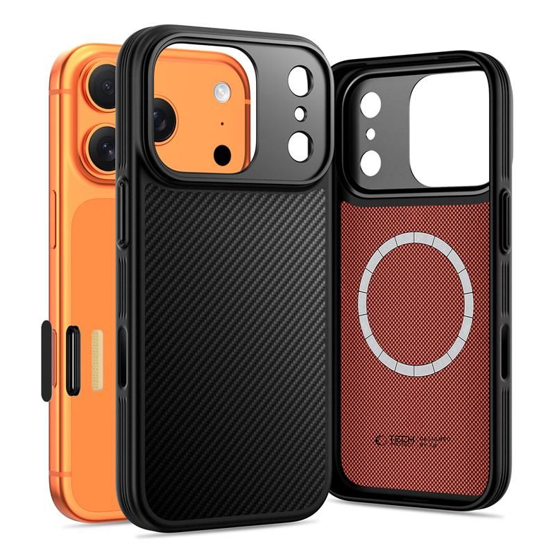 Dėklas Tech-Protect Kevlar Aramid CC MagSafe iPhone 17 Pro, juodas