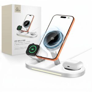 Belaidis įkroviklis Tech-Protect A51 ArcticBoost 3in1 MagSafe 25W Qi2.2, baltas