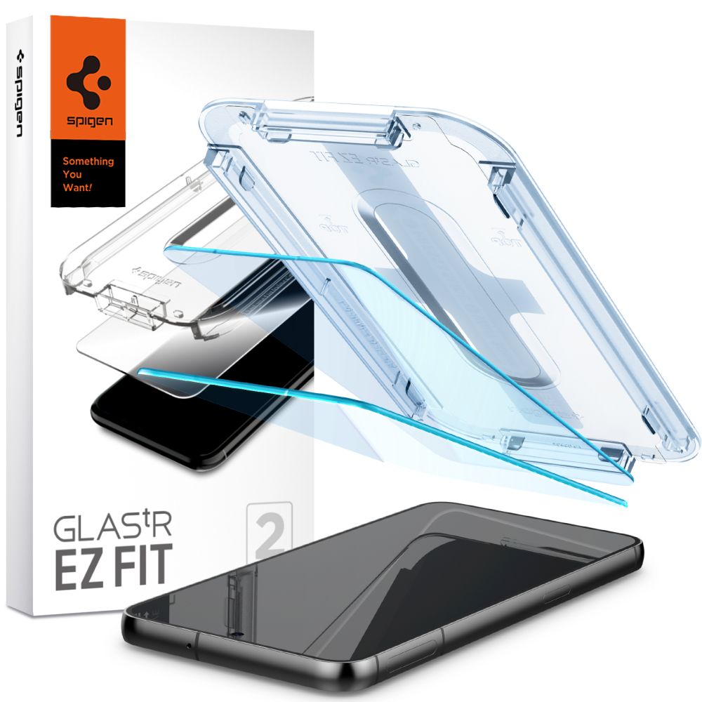 Apsauginis stiklas Spigen Glas.tR EZ Fit Galaxy S23, skaidrus (2 vnt.)