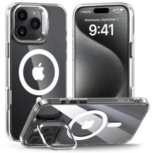 Dėklas Tech-Protect Magstand MagSafe iPhone 16 Pro, skaidrus