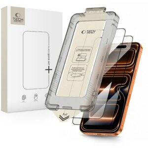 Apsauginis stiklas Tech-Protect Quick Set+ 2 vnt. iPhone 17 Pro, juodas