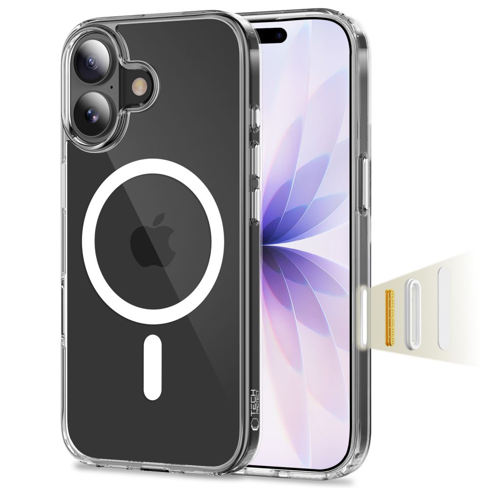 Dėklas Tech-Protect FlexAir Hybrid CC MagSafe iPhone 17, skaidrus