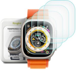 Apsauginis stiklas Ringke ID FC Glass, 4 vnt., Apple Watch Ultra 1/2/3 (49 mm), skaidrus