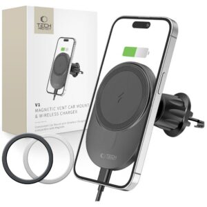 Automobilinis laikiklis-įkroviklis Tech-Protect MM15W-V1 MagSafe 15W Juodas