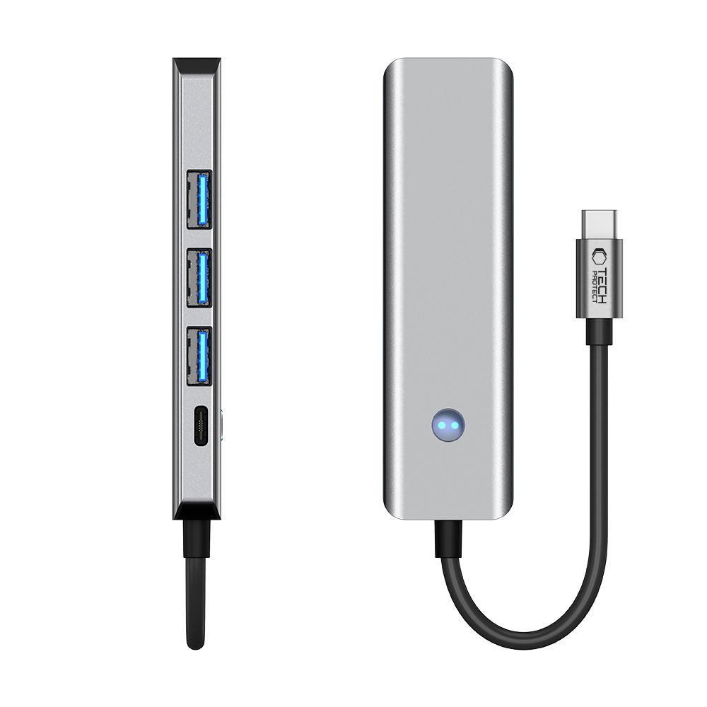 Adapteris Tech-Protect HB01 Hub 5in1 Type-C + USB3.0 + HDMI 4K 60Hz + PD100W, pilkas - Image 6