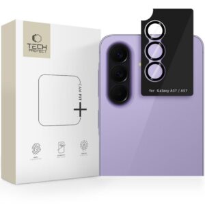 Kameros apsauginis stiklas Tech-Protect Camring Fit+ Samsung Galaxy A37 / A57 5G, juodas