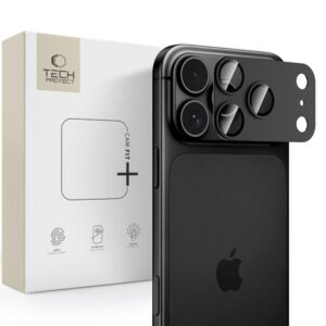 Kameros apsauginis stiklas Tech-Protect Camfull Fit+ iPhone 18 Pro Max, juodas