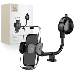 Laikiklis Tech-Protect V3 Universal Long Arm automobilio priekiniam stiklui ir prietaisų skydeliui, juodas