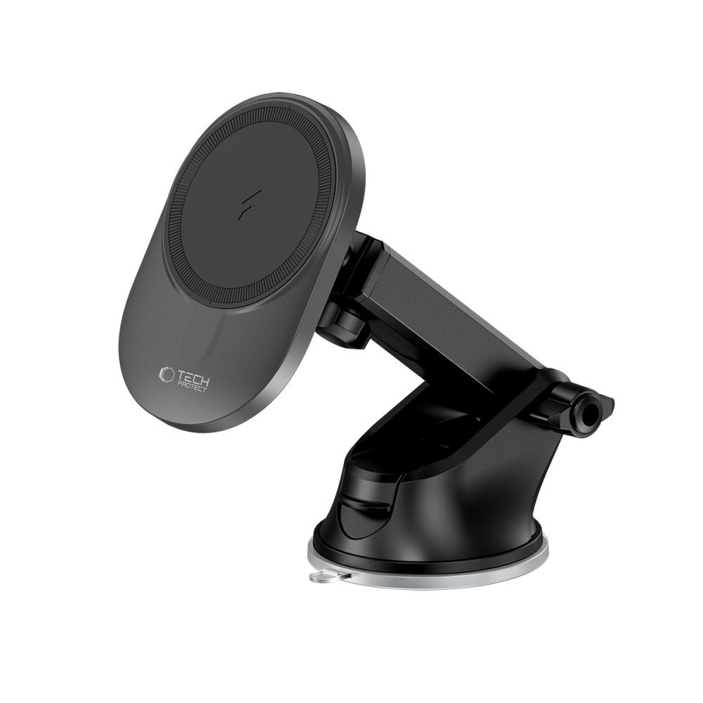 Automobilinis laikiklis su belaidžiu įkrovikliu Tech-Protect MM15W-V1 MagSafe 15W, juodas - Image 3
