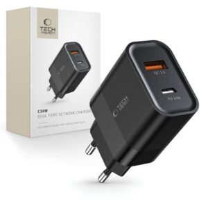 Įkroviklis Tech-Protect C30W PD 30W / QC3.0 Juodas