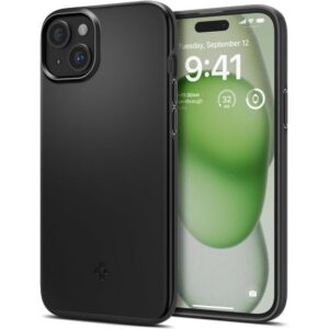 Dėklas Spigen Thin Fit iPhone 15 Plus, juodas