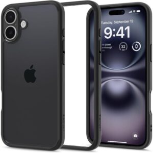 Dėklas Spigen Ultra Hybrid iPhone 16, matinis juodas