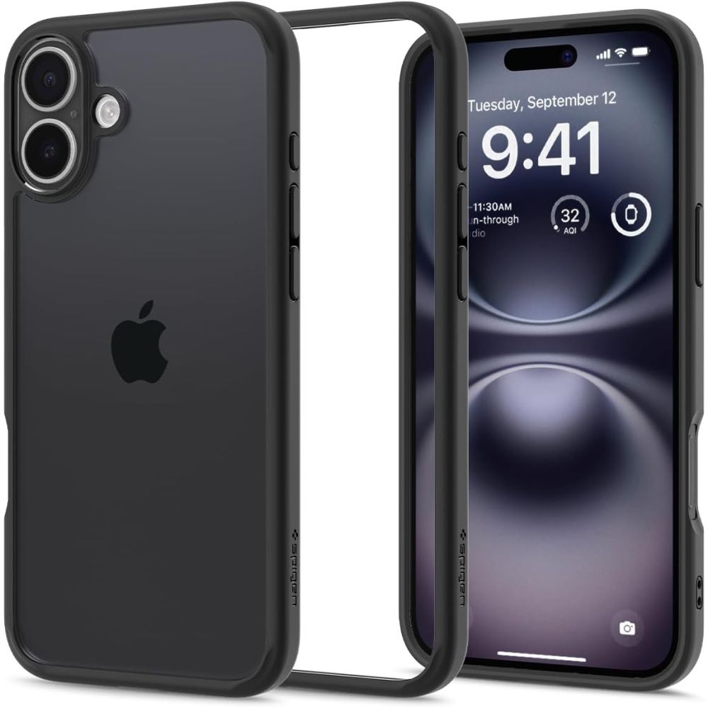 Dėklas Spigen Ultra Hybrid iPhone 16, matinis juodas