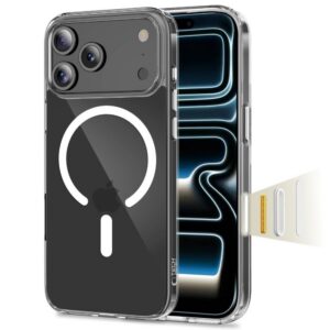 Dėklas Tech-Protect Flexair Hybrid CC MagSafe iPhone 17 Pro, skaidrus
