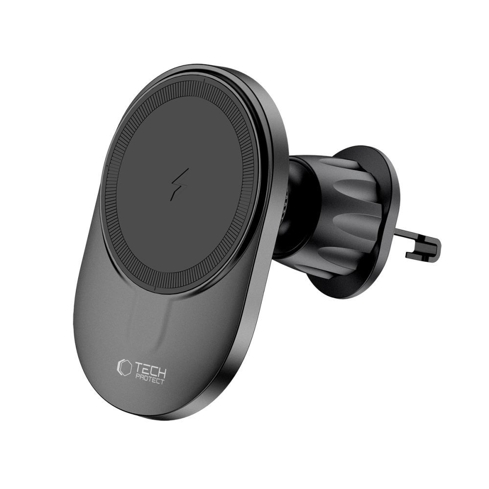 Automobilinis laikiklis su belaidžiu įkrovikliu Tech-Protect MM15W-V1 MagSafe 15W, juodas - Image 5