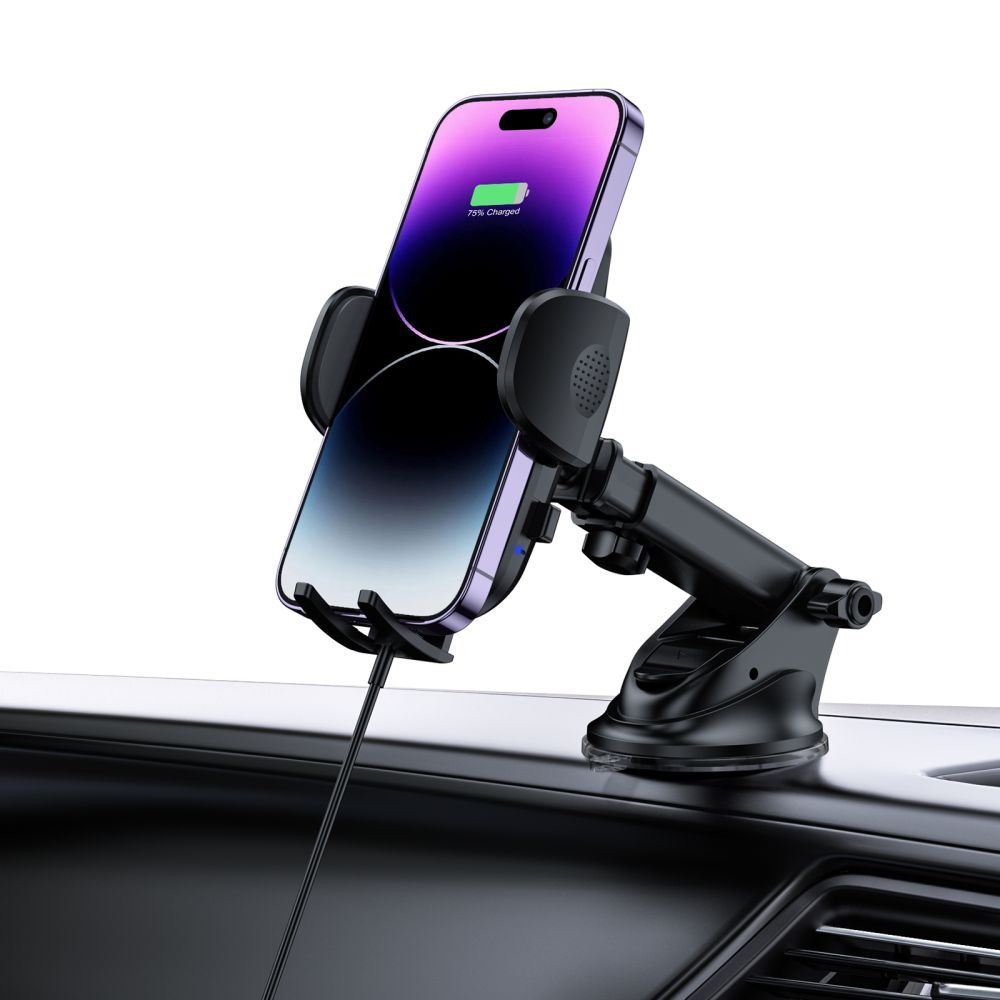 Automobilinis laikiklis Tech-Protect CM15W-V1 su belaidžiu įkrovimu 15W, juodas - Image 8
