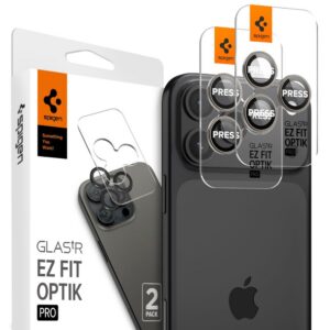 Kameros apsauginis stiklas Spigen Optik Pro Glas.TR EZ Fit, iPhone 14 Pro / 14 Pro Max / 15 Pro / 15 Pro Max / 16 Pro / 16 Pro Max / 17 Pro / 17 Pro Max Natural Titanium