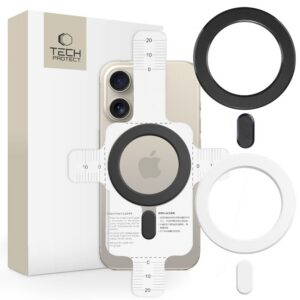 Magnetinis MagSafe žiedas Tech-Protect MMP-100, 2 vnt., juodas ir baltas