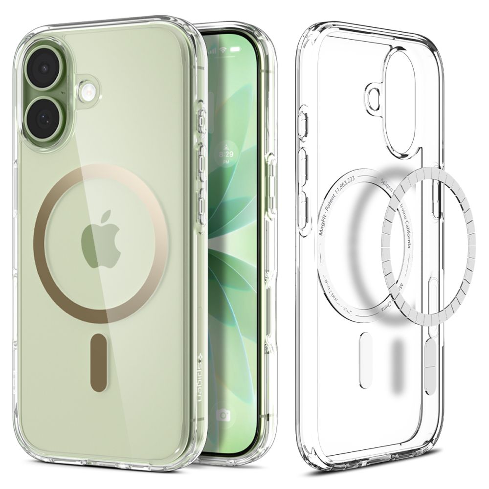 Dėklas Spigen Ultra Hybrid Mag MagSafe iPhone 17, skaidrus/auksinis