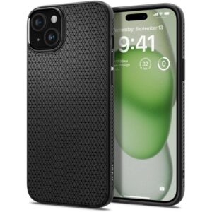 Dėklas Spigen Liquid Air iPhone 15 Plus, matinis juodas