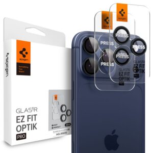 Kameros apsauginis stiklas Spigen Optik Pro Glas.tR "EZ Fit" iPhone 14 Pro / 14 Pro Max / 15 Pro / 15 Pro Max / 16 Pro / 16 Pro Max / 17 Pro / 17 Pro Max Blue Titanium, 2 vnt.