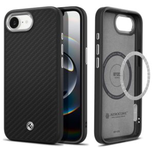 Dėklas Spigen Enzo Aramid Mag iPhone 16e / 17e, matinis juodas