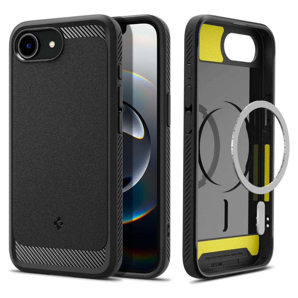 Dėklas Spigen Rugged Armor Mag iPhone 16e / 17e, matinis juodas