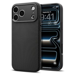 Dėklas Spigen Liquid Air, iPhone 17 Pro, matinis juodas