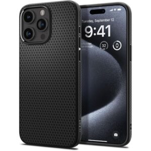 Dėklas Spigen Liquid Air iPhone 15 Pro, matinis juodas