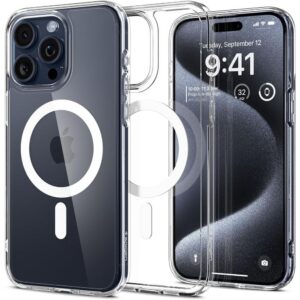 Dėklas Spigen Ultra Hybrid Mag iPhone 15 Pro Baltas