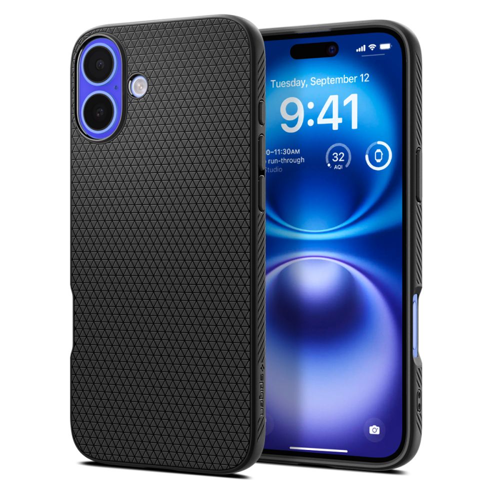 Dėklas Spigen Liquid Air iPhone 16, matinis juodas