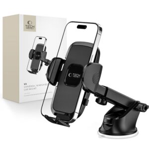 Automobilinis laikiklis Tech-Protect V3 priekiniam stiklui ir prietaisų skydeliui Juodas