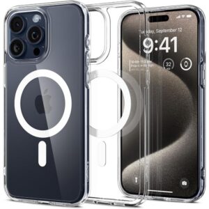 Dėklas Spigen Ultra Hybrid Mag MagSafe iPhone 15 Pro Max, Baltas